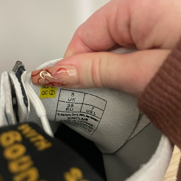 Dr. Martens White Leather Combat Boots - Picture 4 of 5